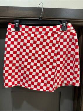 Mittoshop Checkerboard Red and White Skort
